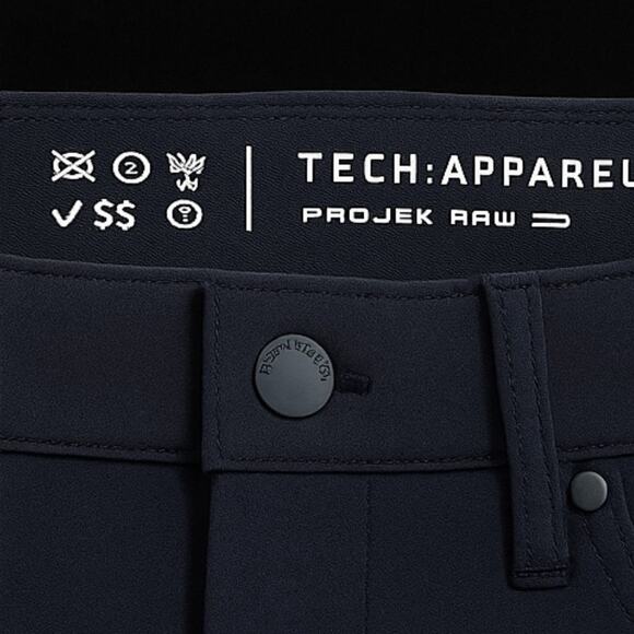 Projek Raw TECH:APPAREL Mens Pants 32 Navy 360° Stretch Zip Pocket Anti-Slip NWT - Picture 2 of 11
